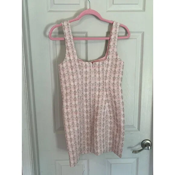 Rumored Pink Tweed Sleeveless Mini Dress Size 4 NWT - Picture 6 of 8